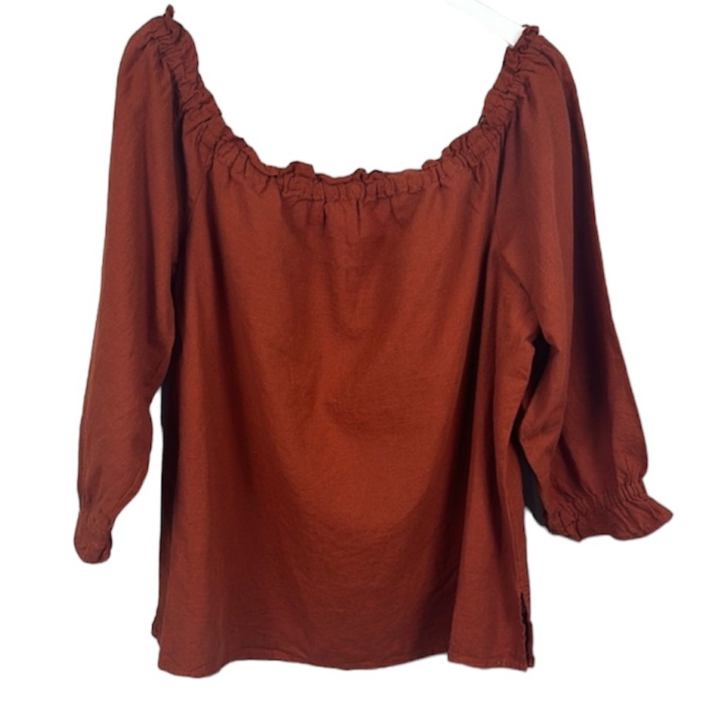 Joe Fresh NWT Burnt Orange Boho Off Shoulder Top Blouse Size XL NEW NWT